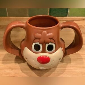 EASTER Vintage Nestle Quik Nesquik Bunny Rabbit Plastic Double Handled Mug Cup